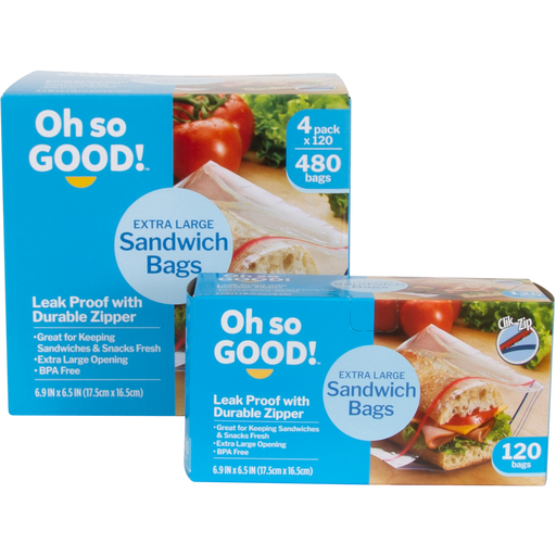 Oh So Good! Dbl Seal Xl Sndwch Bag 480 Ct