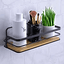 Matte Blk Shower Shelf W/Bmboo Bas
